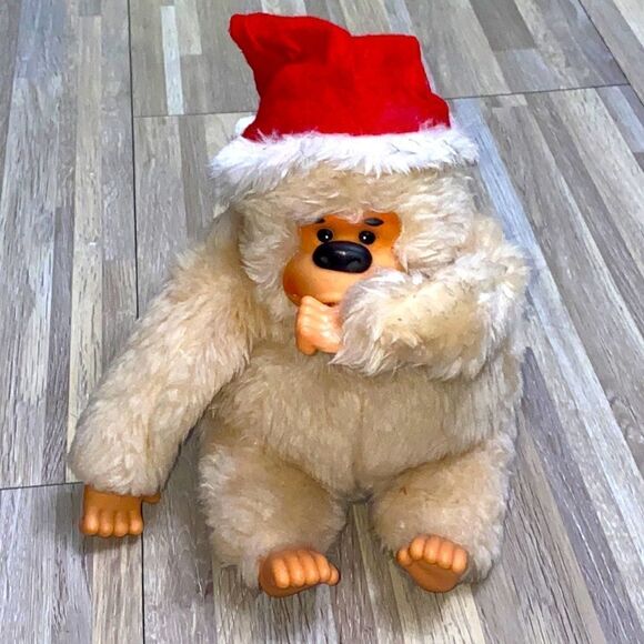 Russ Berrie Other - RUSS Berrie Baby Gonga Santa Plush Gorilla 8in Stuffed animal Christmas decor